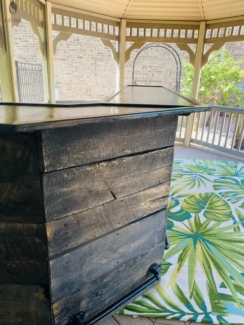 L Shaped Bar with Diagonal Corner - Red Cloak Wood Designs Inc