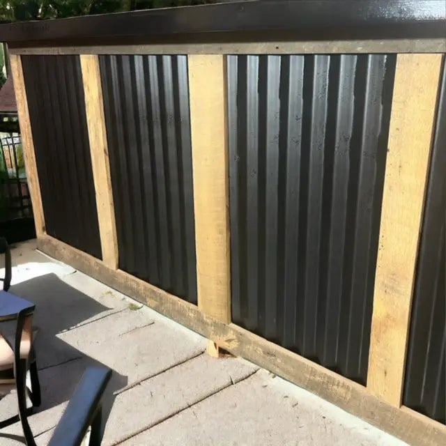 L Shaped Bar with Galvanized Metal-Indoor Bar-Outdoor Bar-Man Cave Bar - Red Cloak Wood Designs Inc