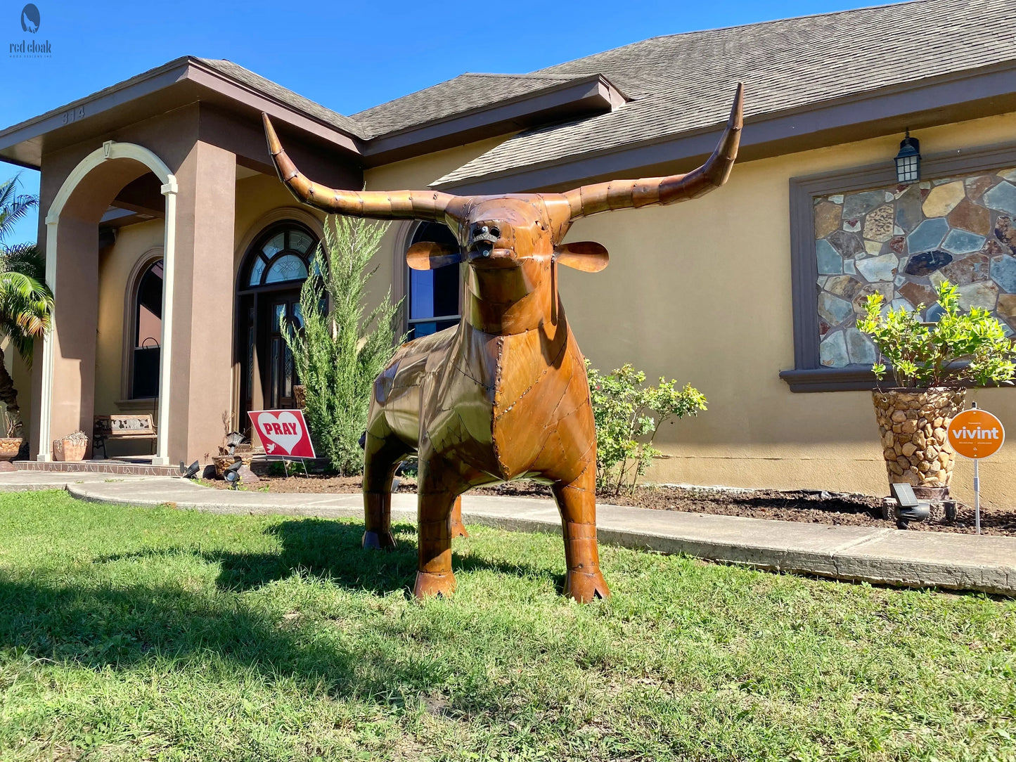 Long Horn Steer BBQ Grill Red Cloak Wood Designs Inc