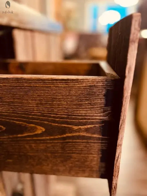 Double Trash Can Coffee Bar Cabinet – Handmade Barnwood Organizer