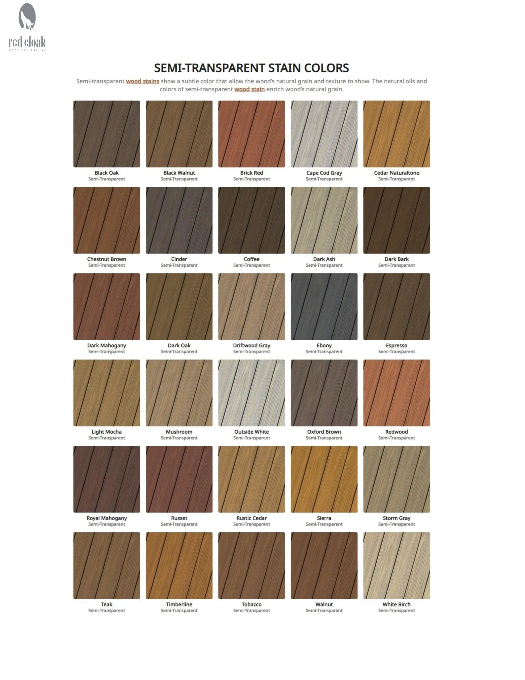 Semi-transparent stain color options for custom wood outdoor bars by Red Cloak