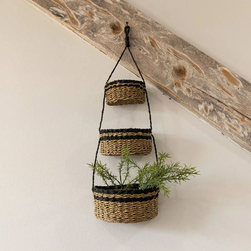 3-Tiered Natural Hanging Basket Red Cloak Wood Designs Inc