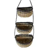 Load image into Gallery viewer, 3-Tiered Natural Hanging Basket Red Cloak Wood Designs Inc
