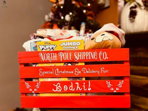 Christmas Eve Crate-Christmas Eve Box-Santa Gift Red Cloak Wood Designs Inc