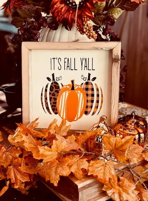 Fall Reclaimed Wood 10x10 sign | Red Cloak Wood Designs Inc