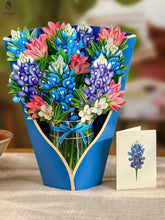 Load image into Gallery viewer, Floral Bouquet 3 D Pop Up Greeting Card Red Cloak Wood Designs
