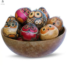 Load image into Gallery viewer, Hand Carved Gourd Mini Owl Ornament - Red Cloak Wood Designs Inc
