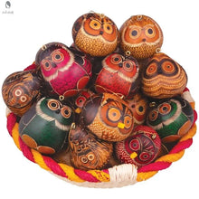 Load image into Gallery viewer, Hand Carved Gourd Owl Ornament Red Cloak Wood Designs Inc
