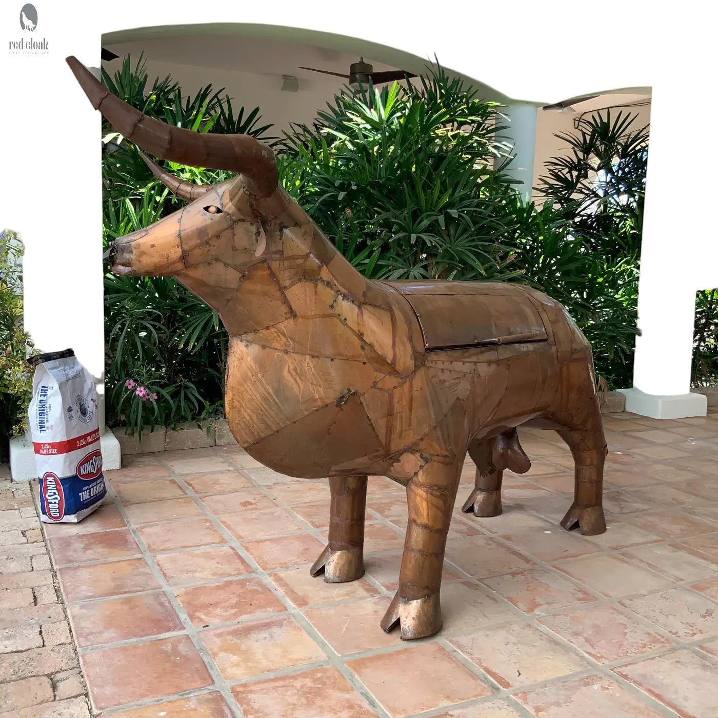 Long Horn Steer BBQ Grill Red Cloak Wood Designs Inc
