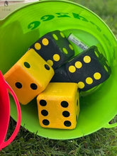 Load image into Gallery viewer, Outdoor Games-YARDZEE Lawn Games -Handmade Wooden Dice- Yardzee-Outdoor Games- Outdoor Yahtzee Game Wedding Gift Farkle Yahtzee Yard Games Red Cloak Wood Designs Inc
