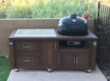 Load image into Gallery viewer, Rolling Smoker Cart-Big Green Egg &amp; Kamado Joe Grill cart Red Cloak Wood Designs Inc
