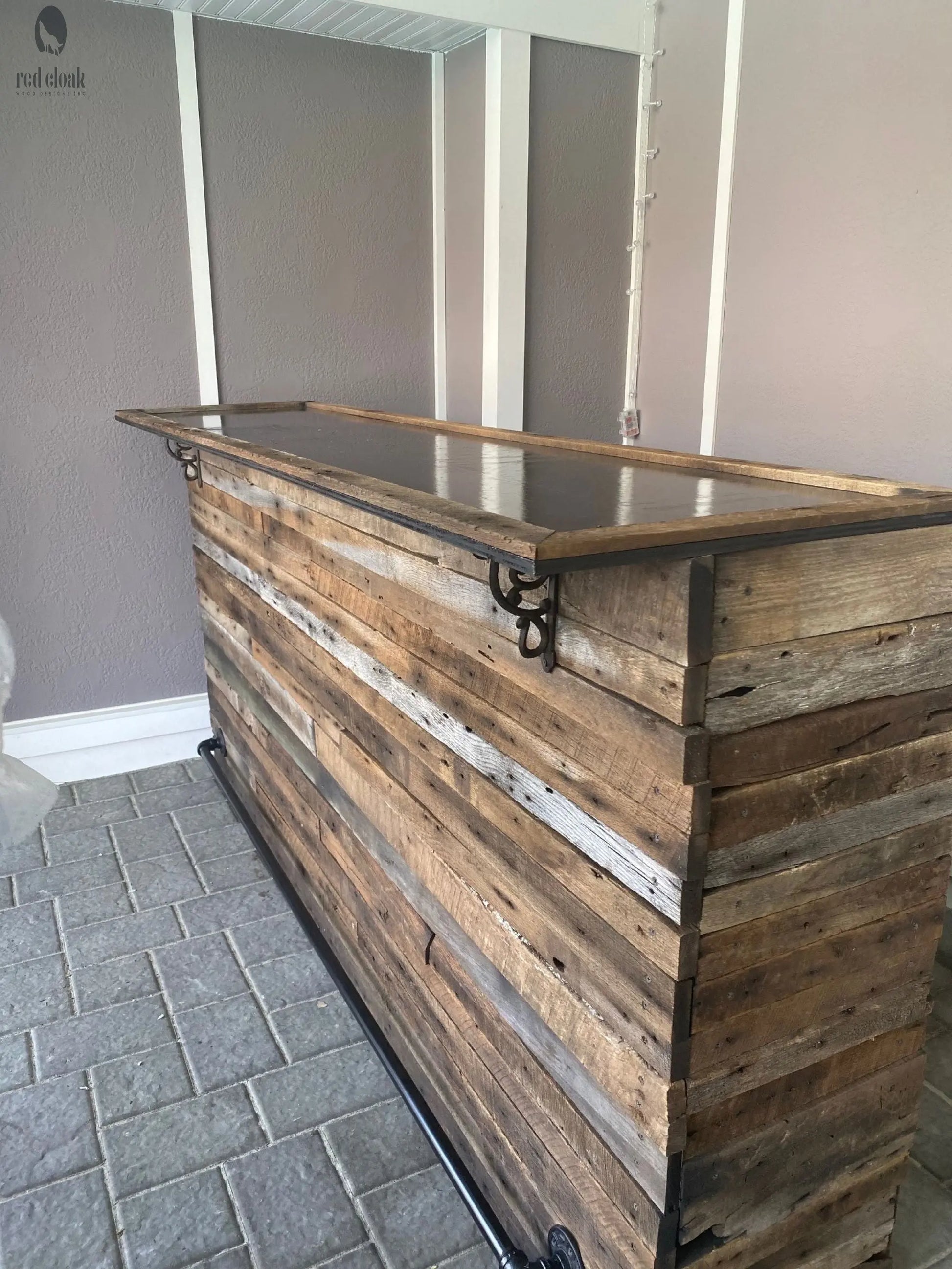 Rustic Game Room Wood Bar-Bar-Home Bar Red Cloak Wood Designs Inc