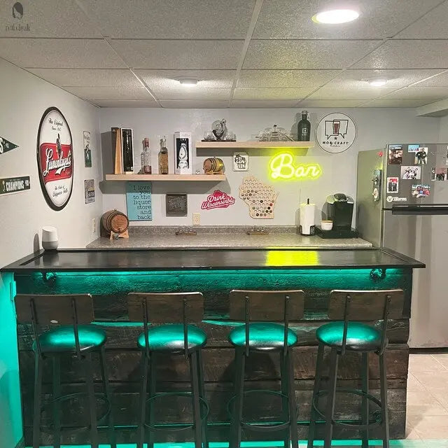 Rustic Game Room Wood Bar-Bar-Home Bar Red Cloak Wood Designs Inc