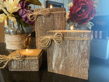 Load image into Gallery viewer, Solid Barn wood Candle holder- Set of 3-Beautiful accent piece Red Cloak Wood Designs Inc
