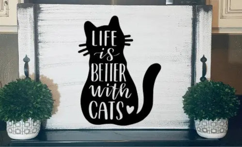 Stove Cover-Stove Top Cover-Life is better with Cats-83 Red Cloak Wood Designs Inc