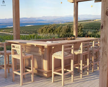 Load image into Gallery viewer, U shaped Wood Bar- Outdoor Bar-Outdoor Living Red Cloak Wood Designs Inc
