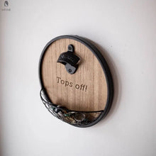 Load image into Gallery viewer, Wall mount bottle opener with cap catcher Red Cloak Wood Designs Inc
