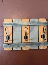 Load image into Gallery viewer, Wall mount coat rack-entry coat rack-towel rack-wood coat rack-wood towel rack-rust wall decor-Farmhouse decor-towel rack Red Cloak Wood Designs Inc
