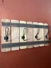 Load image into Gallery viewer, Wall mount coat rack-entry coat rack-towel rack-wood coat rack-wood towel rack-rust wall decor-Farmhouse decor-towel rack Red Cloak Wood Designs Inc
