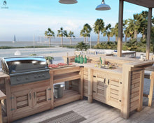 Load image into Gallery viewer, Outdoor Kitchen w/ built in grill and sink Red Cloak Wood Designs Inc
