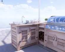 Load image into Gallery viewer, Outdoor Kitchen w/ built in grill and sink Red Cloak Wood Designs Inc
