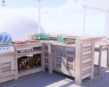 Load image into Gallery viewer, Outdoor Kitchen w/ built in grill and sink Red Cloak Wood Designs Inc
