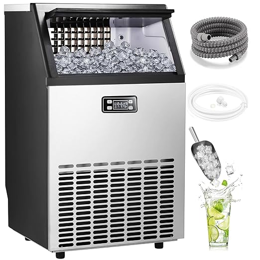 Commercial ice maker with accessories shown for use in U-shaped bar setup by Red Cloak Home