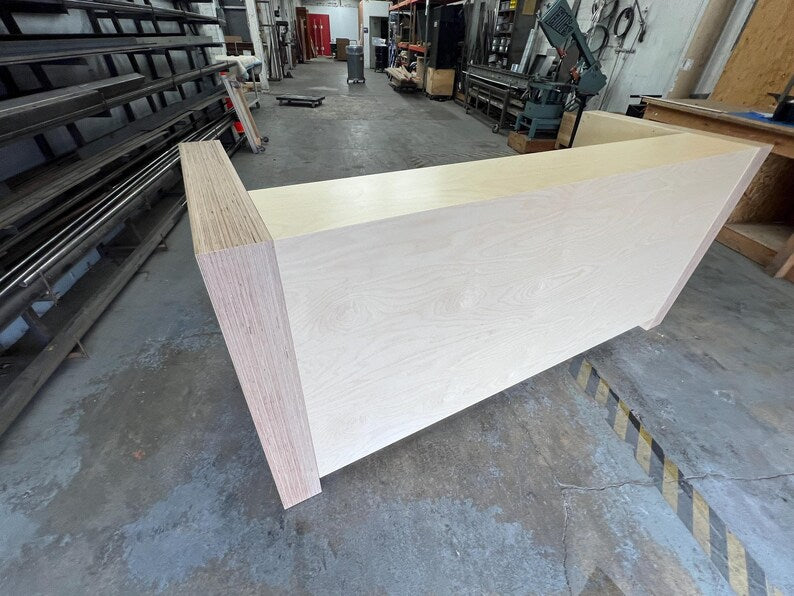 Modern Birch Reception Desk with Raised Counter