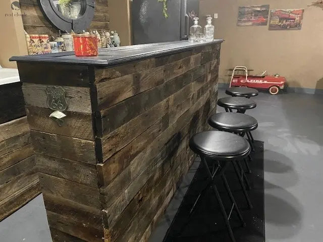 Rustic Game Room Wood Bar-Bar-Home Bar - Red Cloak Wood Designs Inc